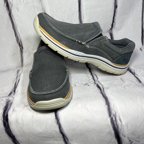 Men’s Skechers Vintage Wash Relaxed Loafer 64109 BLK Size 9 US New No Box main image 6